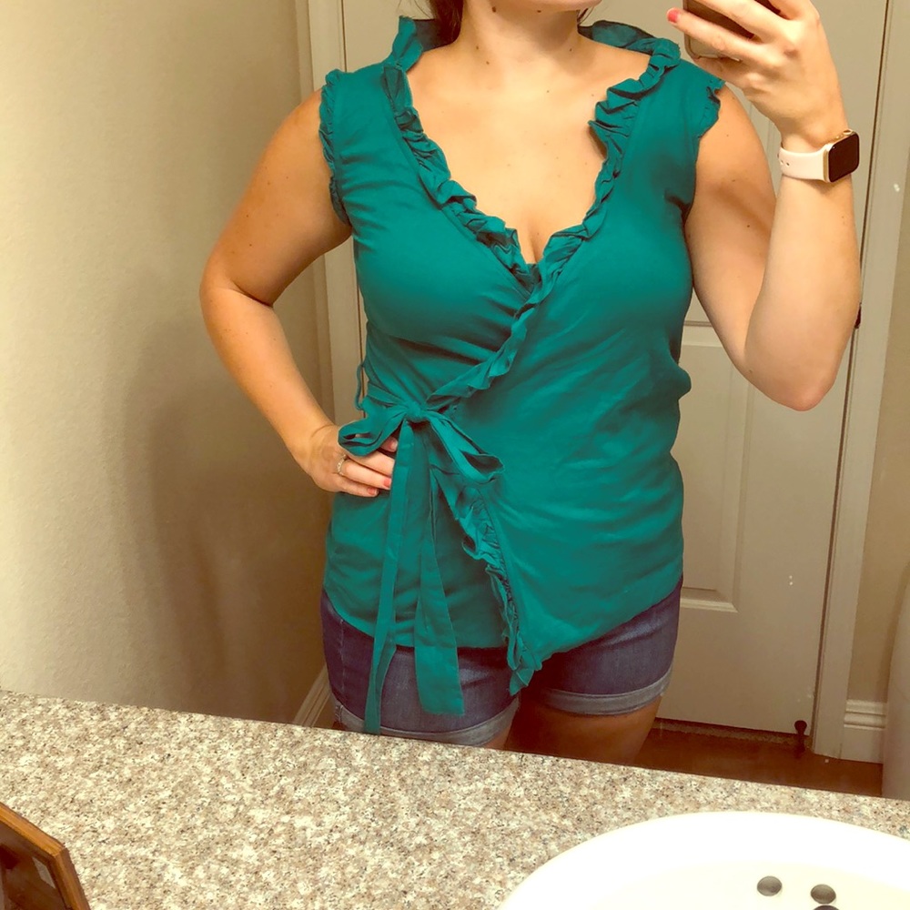 MNG by Mango Emerald Wrap Tank